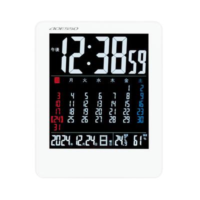 ADESSO Table Radio Color Radio Day of the Date Can Be Used As a White Clock, Digital, Calendar, Clock, Temperature, Humidity, Week, Display, Stand,