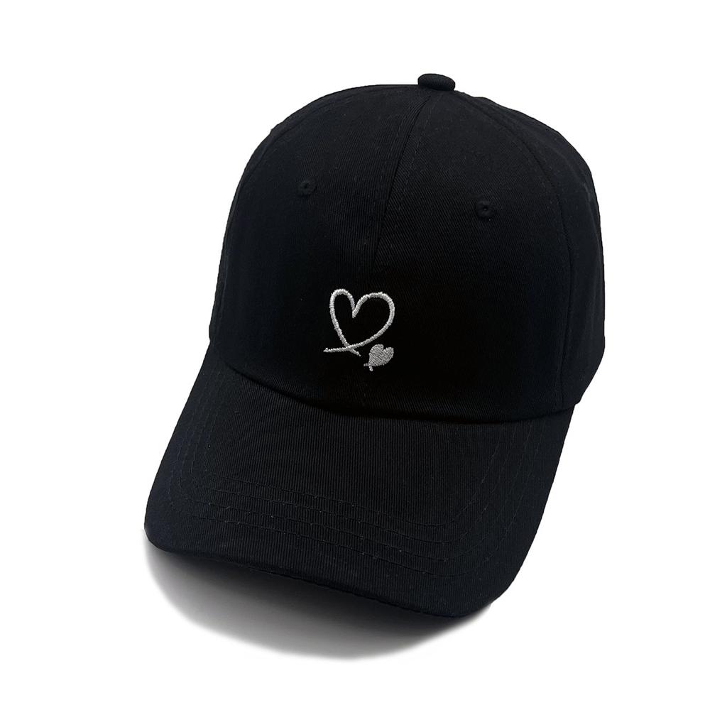 Hat, Embroidered Love Baseball Cap Men'S And Women'S Outdoor Sunscreen Soft Top, Peaked Cap