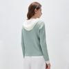 Kemeng Boka Women's Faux Two-Piece Silk Blend Knit Hoodie