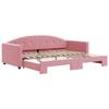 VidaXL Daybed with Trundle Bed Pink 90x200 Cm Velvet 3197304