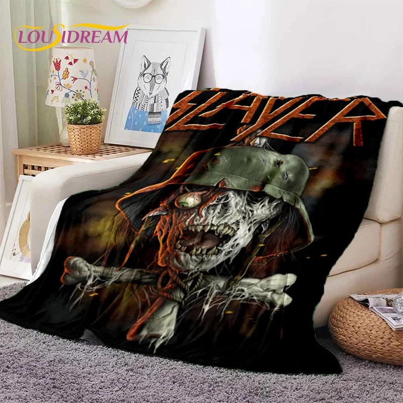 3D Rock Slayer Heavy Metal Band Soft Flannel Blankets,Throw Blanket Comfortable Blanket for Picnic Beds Sofa Home Bedroom Gifts