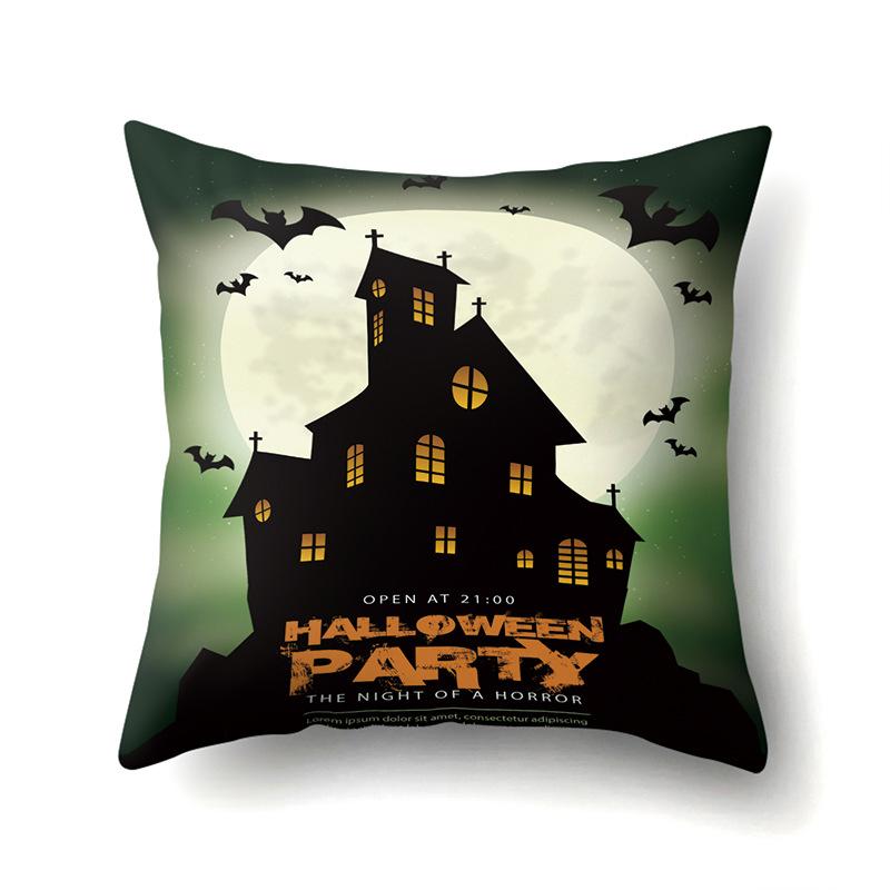 Halloween Polyester Pillow Case Car Waist Pillow Pumpkin Sofa Cushion Cover Office Living Room Pillow Case
