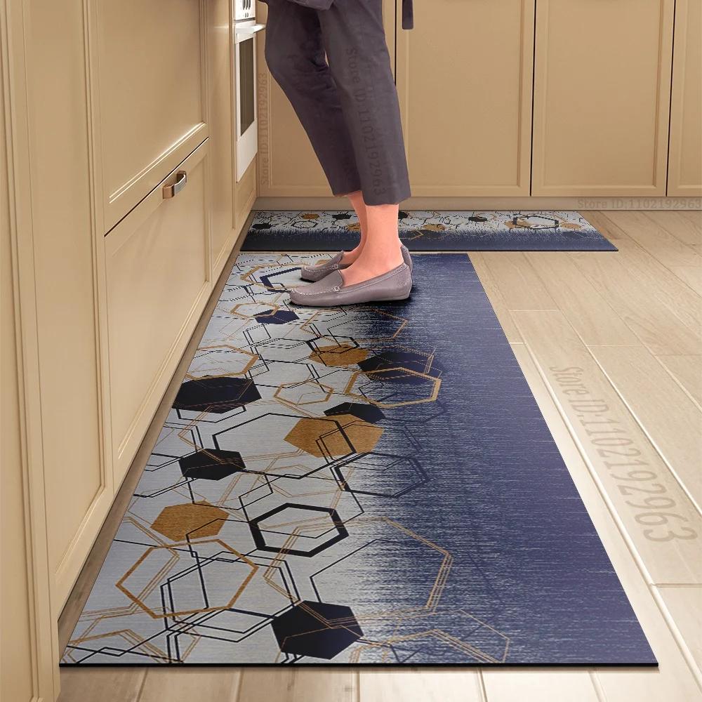 Kitchen Mat Absorbent Printed Kitchen Rugs Non-slip Area Mat Hallway Long Carpets for Living Room Bedroom Entrance Doormat Bath
