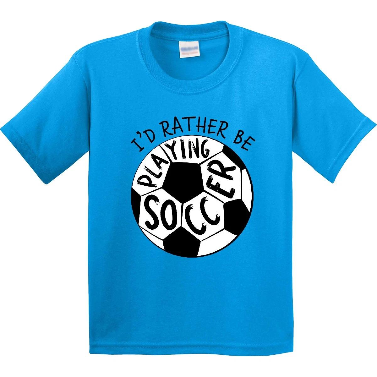 Inktastic I d Rather Be Playing Soccer Youth T-Shirt Sports Play Sport Fun Ball 150