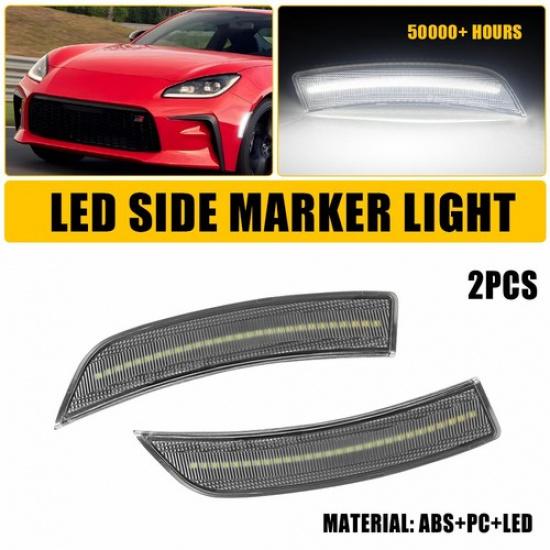 2PC Front Fender LED Side Marker White Light for Subaru BRZ -2024 Clear EXV