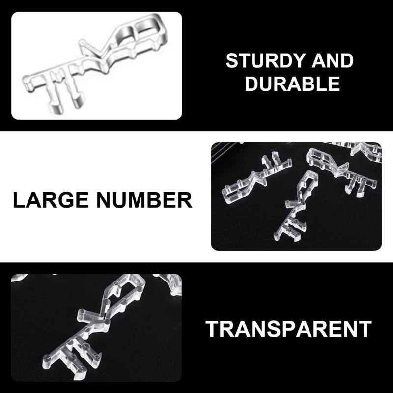 24 Buc Clipuri pentru Jaluzele Cortină Clipuri Orizontale pentru Fixarea Jaluzelelor de Fereastră pentru Valanță Ascunsă Plastic Transparent