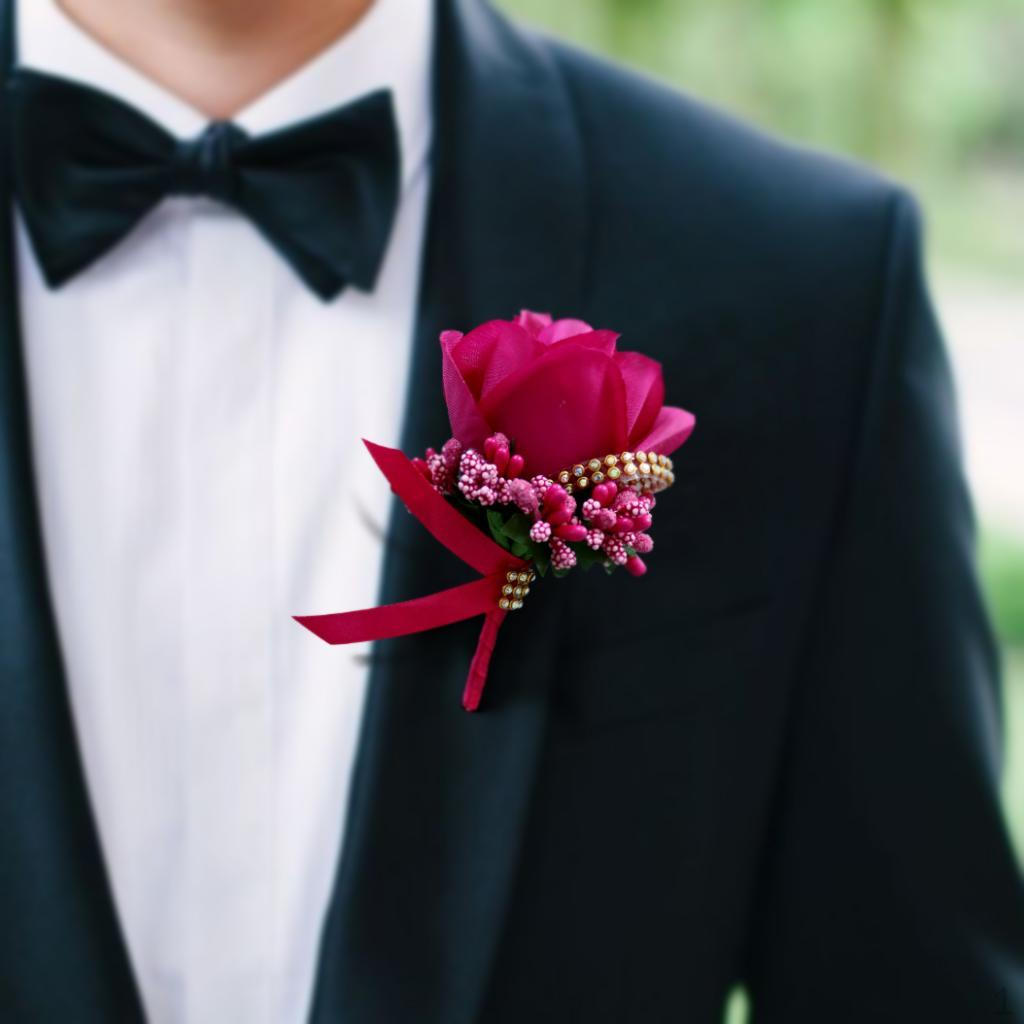 Rose Flower Brooch Pin Wedding Corsage