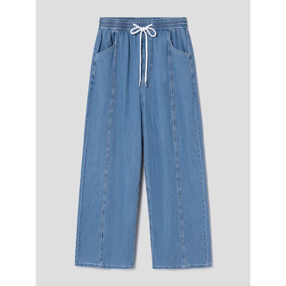 8SECONDS Cut-Modified Banding Wide Denim Blue (324821Pp1P)