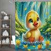 Cartoon Cute Yellow Duck Shower Curtain, Bathroom Decorative Shower Curtain, Waterproof Shower Curtain with Hooks