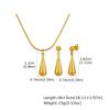 High Polished Waterdrop Pendant Earrings Necklace Set Stainless Steel 18K Gold Plated Waterproof Luxury Jewelry for Women Gift