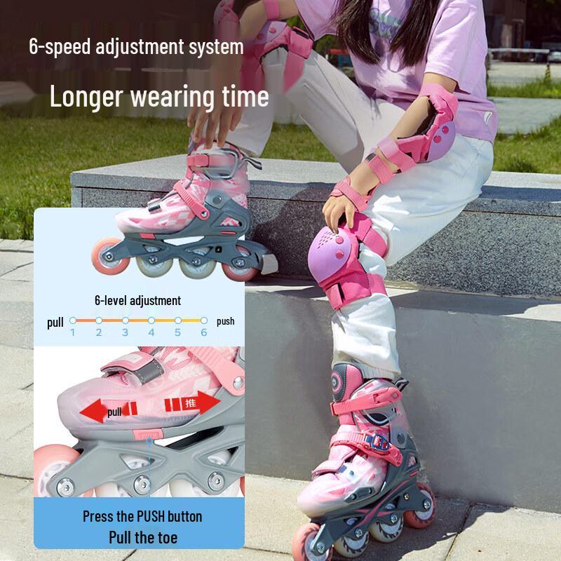 Jingdong Built Kids' 6-Size Adjustable Inline & Quad Skates