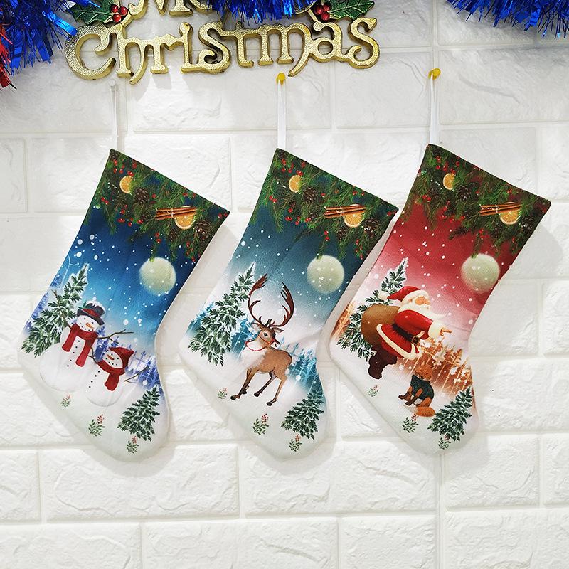 Christmas Gift Bags & Small Stockings - Festive Printing for the Holidays Small Printed Tree with Santa разноцветный