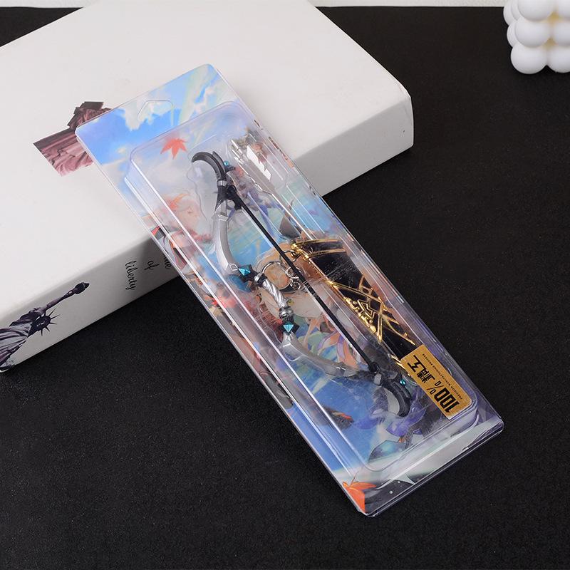 Green Hunting Bow Set: Original Peripheral Three-Piece with Ritual Bow, West Wind Bow, Quiver, and Metal Alloy Model.