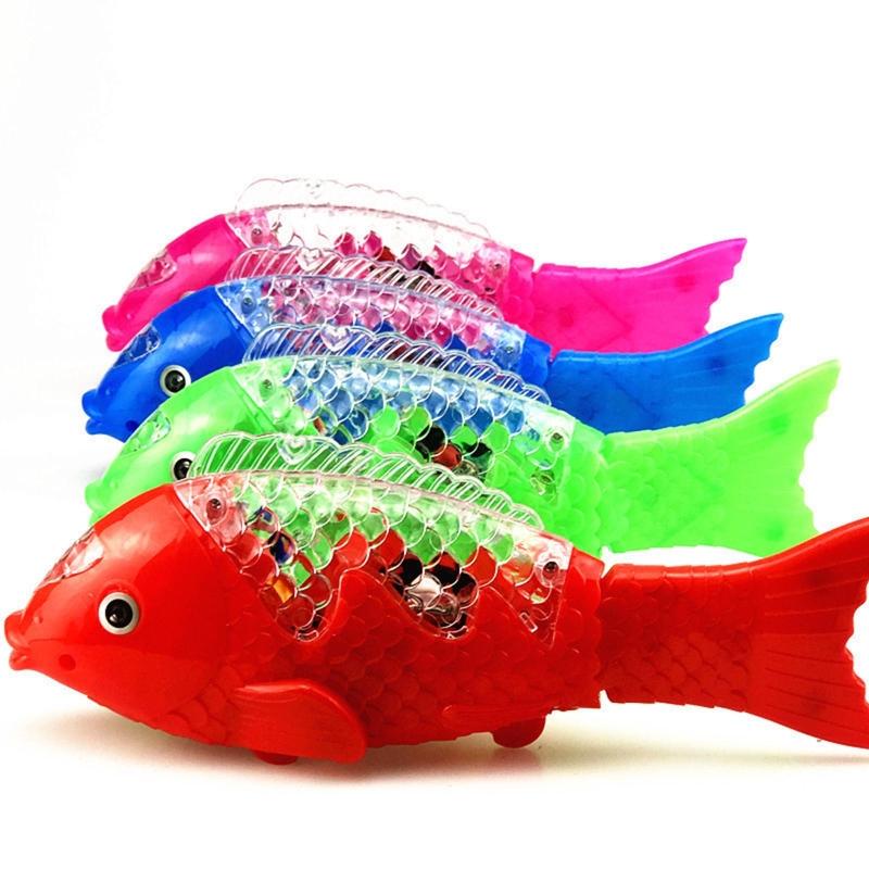 Glow Swing Fish LED Electric Fish for Toddler Girls Boys for w/ Music LED Flashing Light Outdoor Festival Flea Market Su