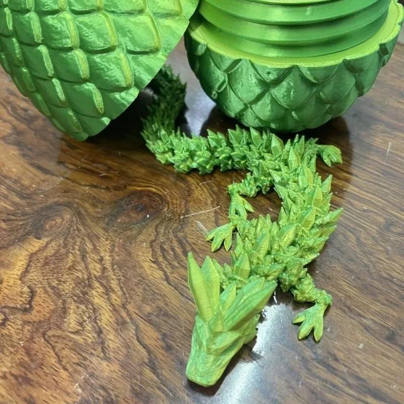 3D Printing Dragon Egg With Crystal Dragon Full-body Joints Movable Crystal Modern Ornament Free Swinging Creative Ornaments