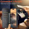 SUTENI Q-07 For iPhone 16 Plus Case Magnetic Color Splicing Cowhide Texture Leather Cover