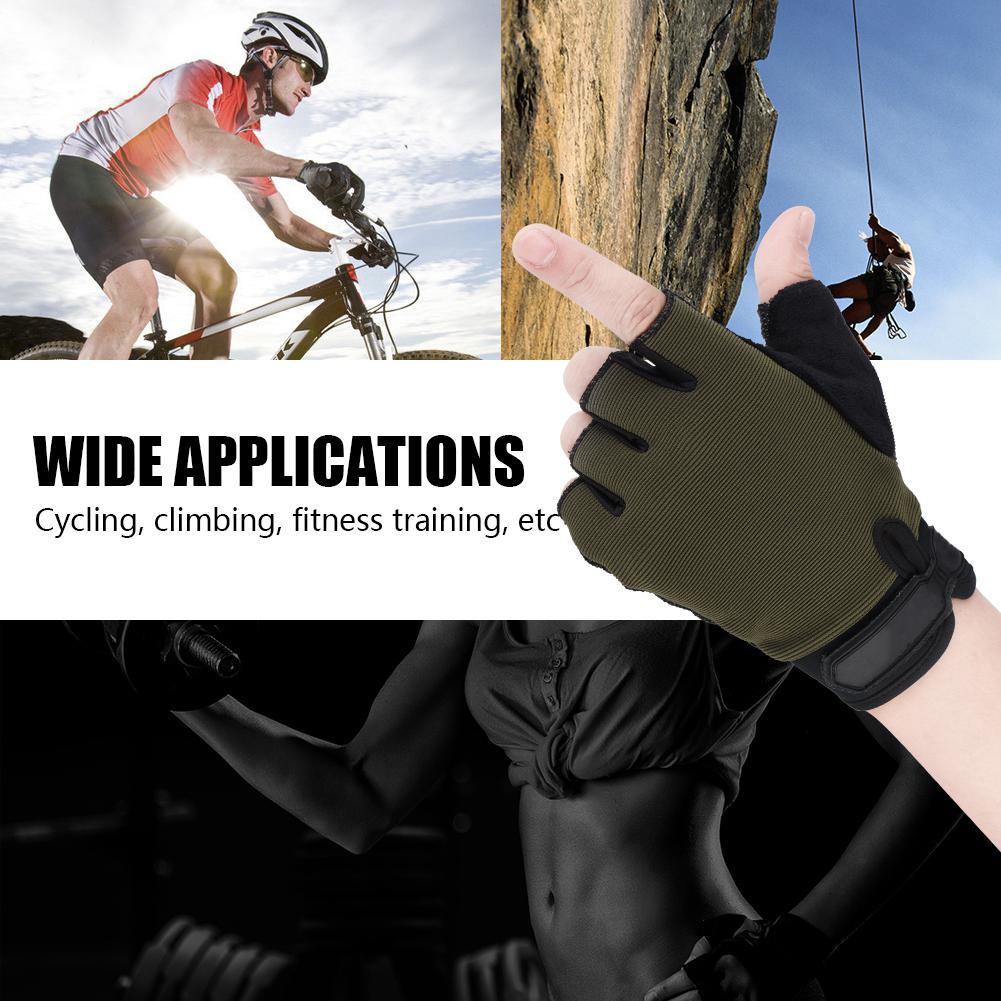 1 Pair Breathable Anti slip Half Finger Gloves for Outdoor Cycling Climbing Sports(Black)