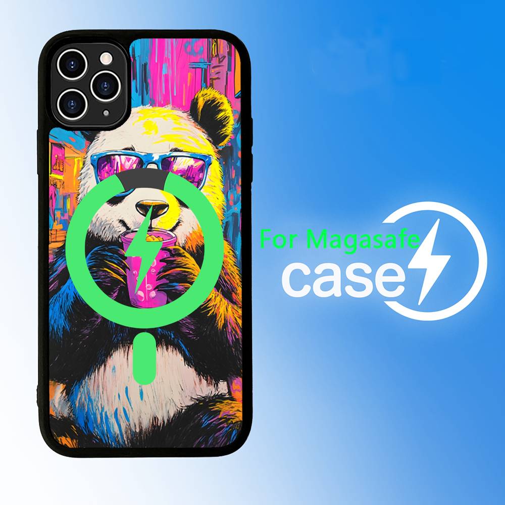 Ver Aesthetic Panda Cute For Magsafe Magnetic Phone Case For IPhone 17 16 15 14 Plus 13 12 11 Pro Max Air Cover