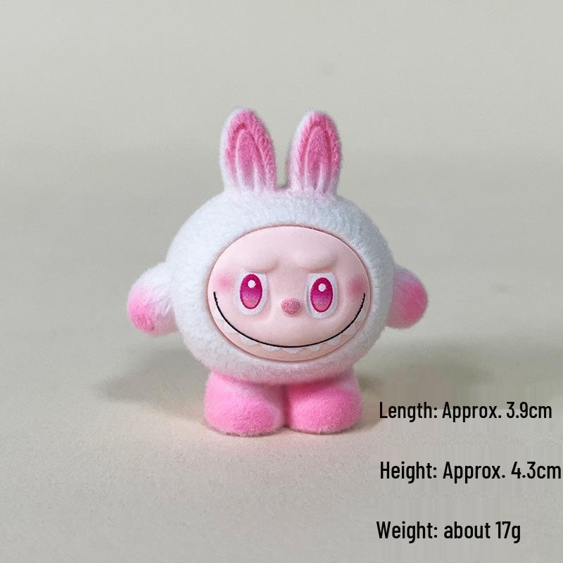 Cute Egg-shaped Flocked Rabbit Doll - Eye-catching DIY Resin Ornament for Live Stream Sales