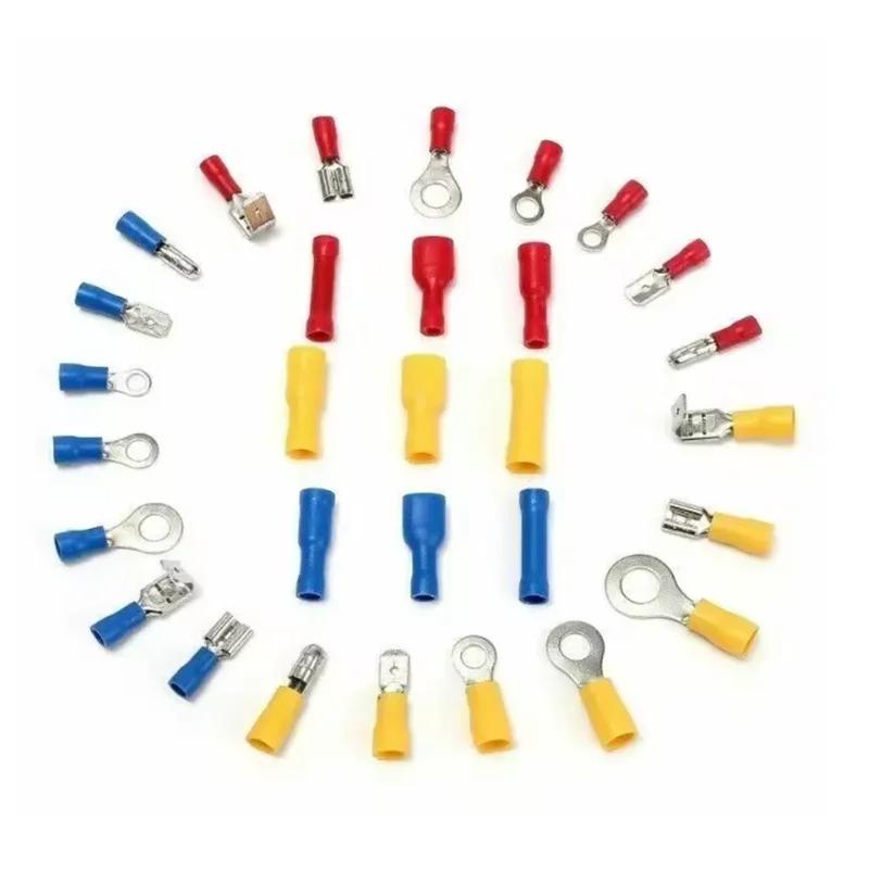 Electrical Cable Connector Assorted Kit New Insulated Spade Butt Ring Fork Rolled Terminals Crimp Lugs