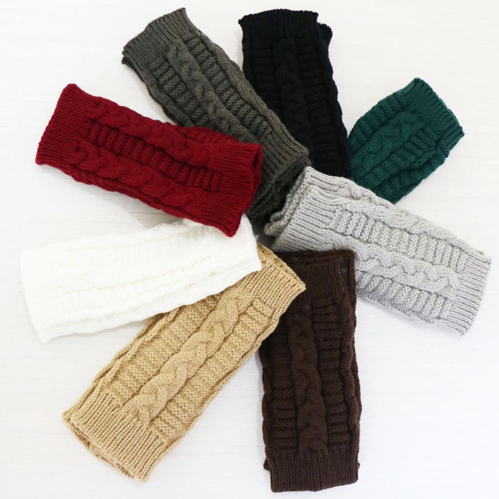 Short Fried Dough Twists Fashion Gloves, Autumn And Winter Men'S And Women'S Knitting Wool Gloves, Exposed Half Finger Warm Wrist Protectors