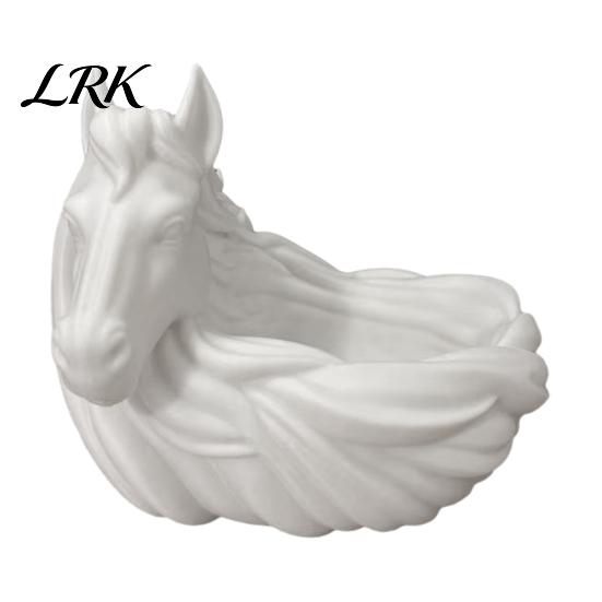 Desk Accessory Bowl White Horse Key Bowl, 3D Printed Decorative Dish, Holder Unique Container for And Jewelry Storage, Entrance Cabinet Desktop