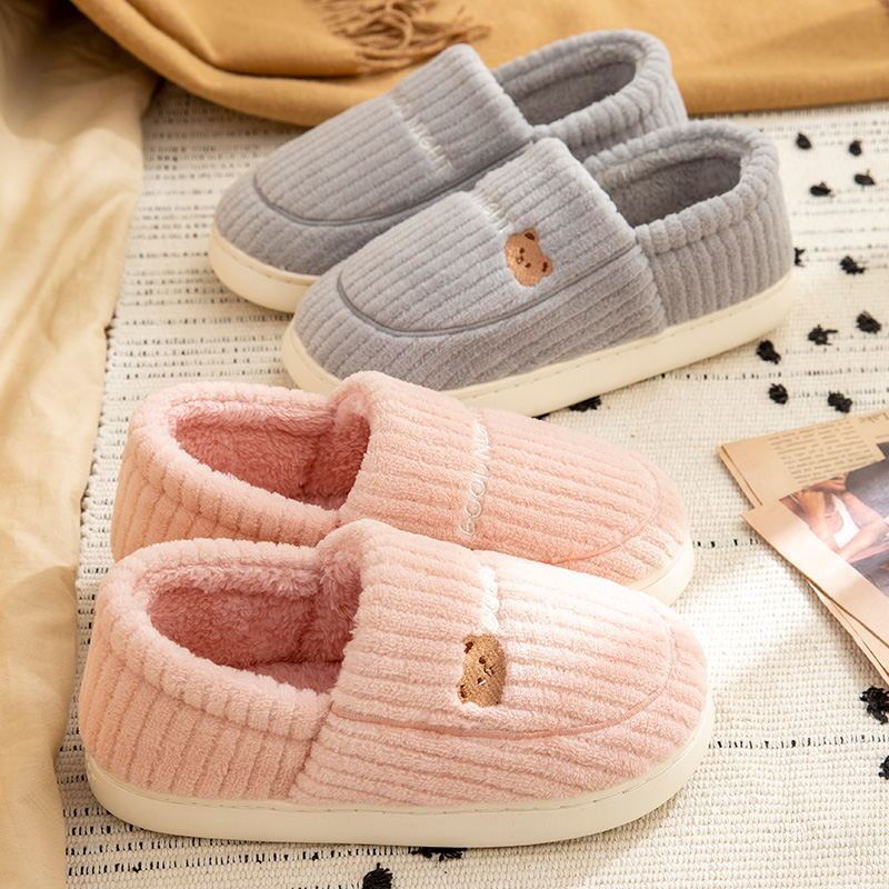 Cotton slippers men's winter bag and indoor home use thick-soled non-slip velvet warm cotton shoes can be worn outside