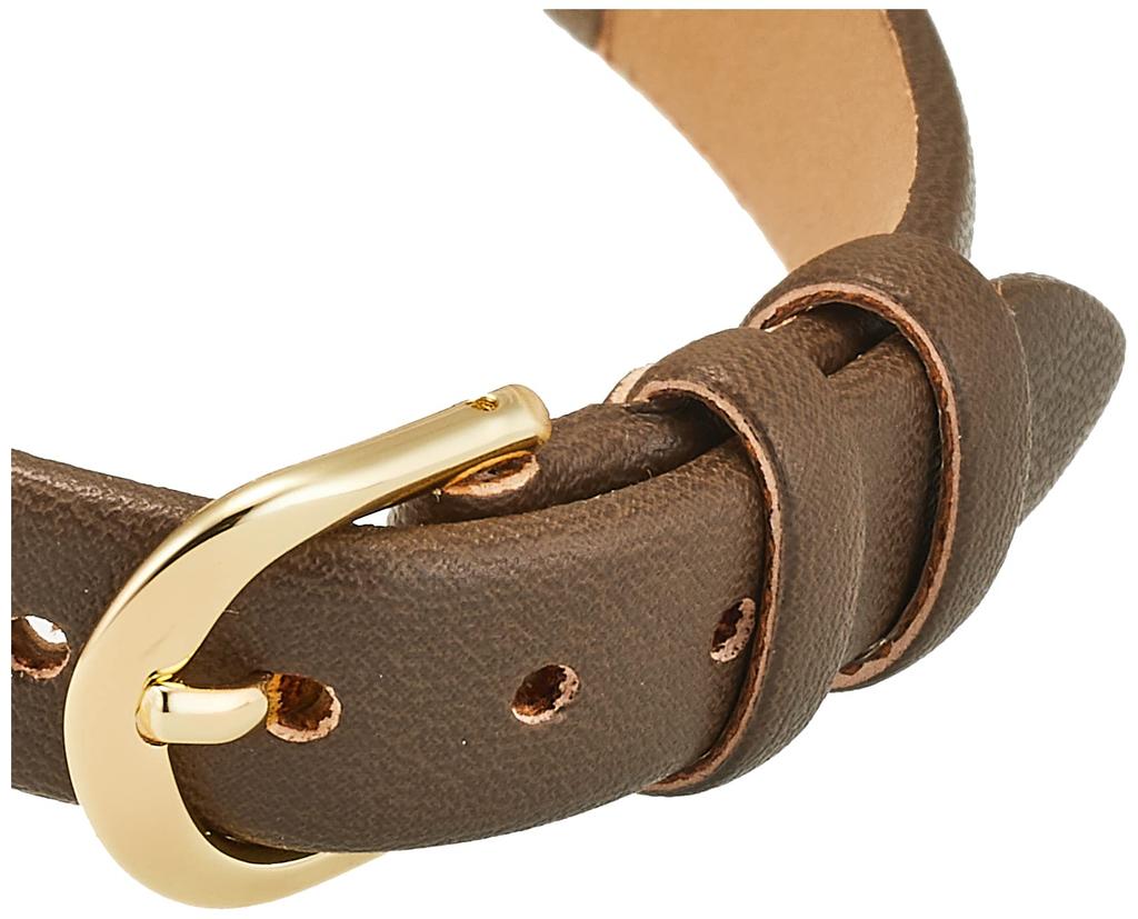 [Fieldwork] Watch Analog Simple Gold Leather Strap JN001-5 Women's Brown