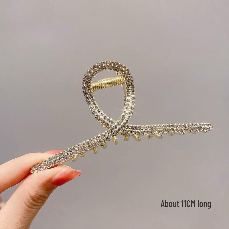 Clamă Mare Metalică pentru Păr de la un Influencer Coreean: Clips elegant modern rechin pentru femei