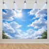 Blue Sky White Cloud Background Natural Landscape Home Party Decoration Backdrop Portrait Photography Banner Baby Shower Props