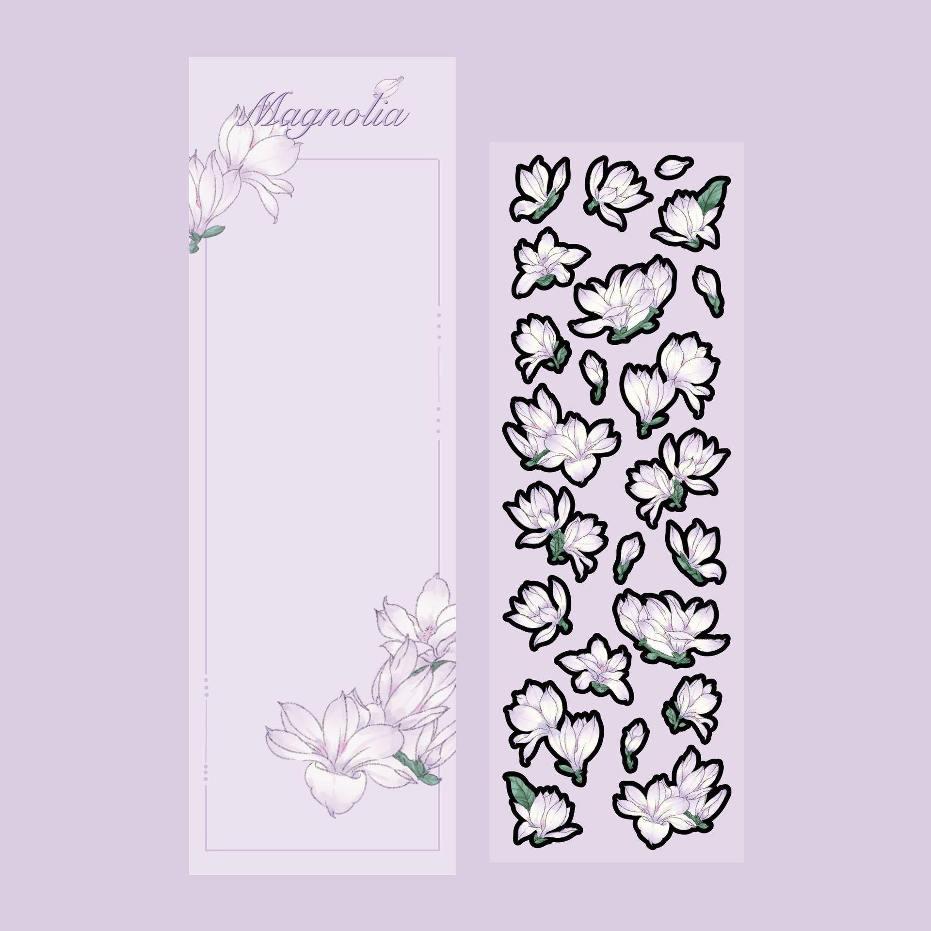 Coisini Magnolia Laser Flower Stickers - Korean Style Diary & DIY Decor