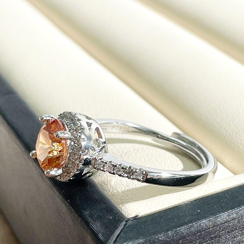 BELLA BOX  Classic Women Open Ring Color Zircon Silver Fine Jewelry Gift