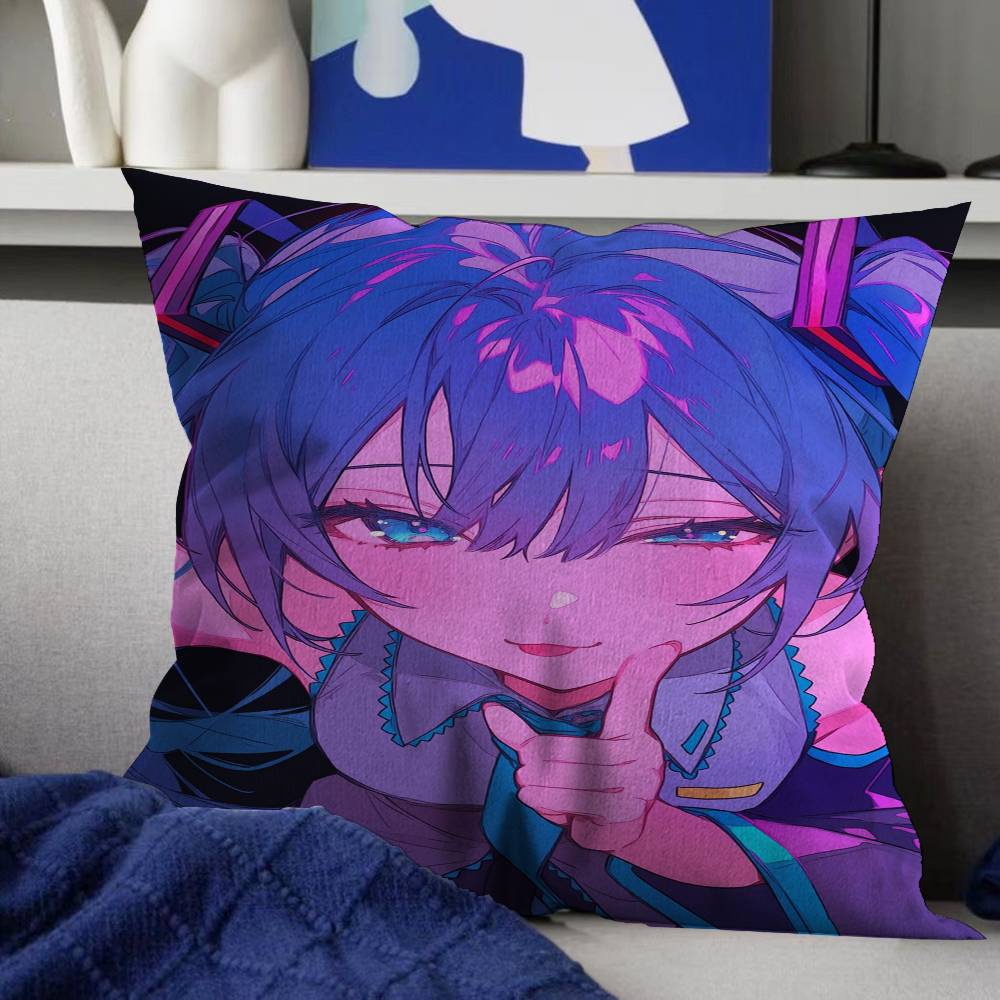 

Hatsune Miku Cushion Cover Inches Farmhouse Decor Home Throw Pillow Covers for Couch Decorations 30X30cm