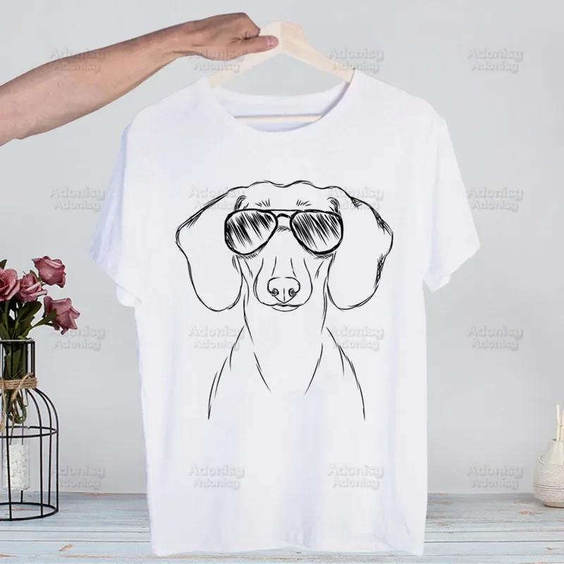Dachshund Teckel Funny Cute Dog Animal Funny T Shirt Men New Casual Short Sleeve Tshirt Homme Manga Unisex T-shirt Tees
