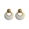 Retro simple temperament versatile circle earrings women, geometric design earrings
