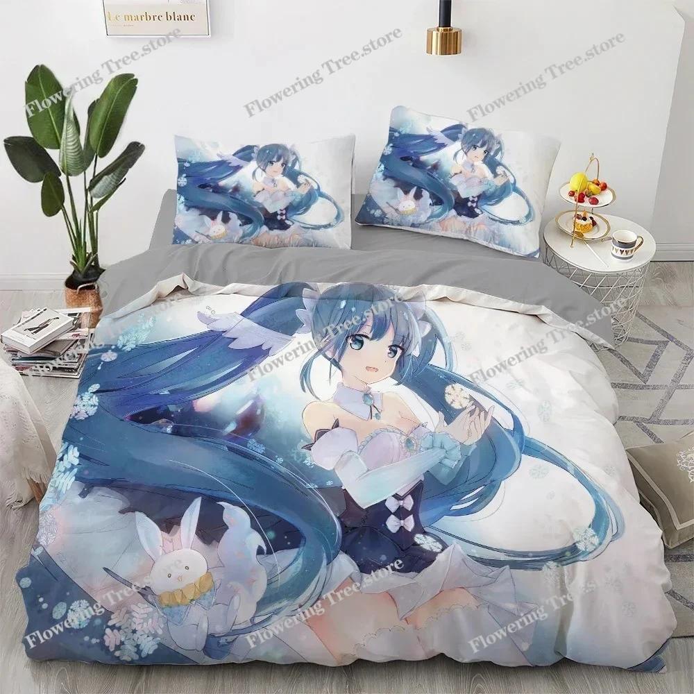 Anime kawaii Pościel Zestaw Japonia Anime loli Poszewka na kołdrę Zestaw Dziecięca Sypialnia Kreskówka 3D Drukowana Poszewka na kołdrę Sypialnia Prezent