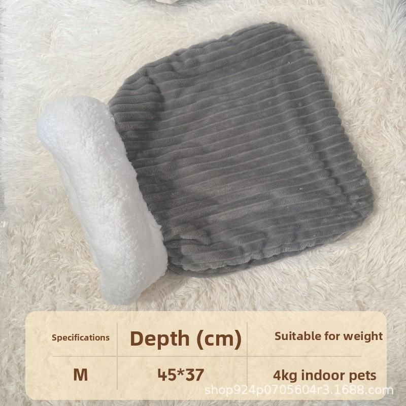 INS Comfortable Winter Warm Dog and Cat Beds - Thick Tunnel-like Pet House with Soft Beige Lining for Semi-Enclosed Hiding for Puppies and Cats