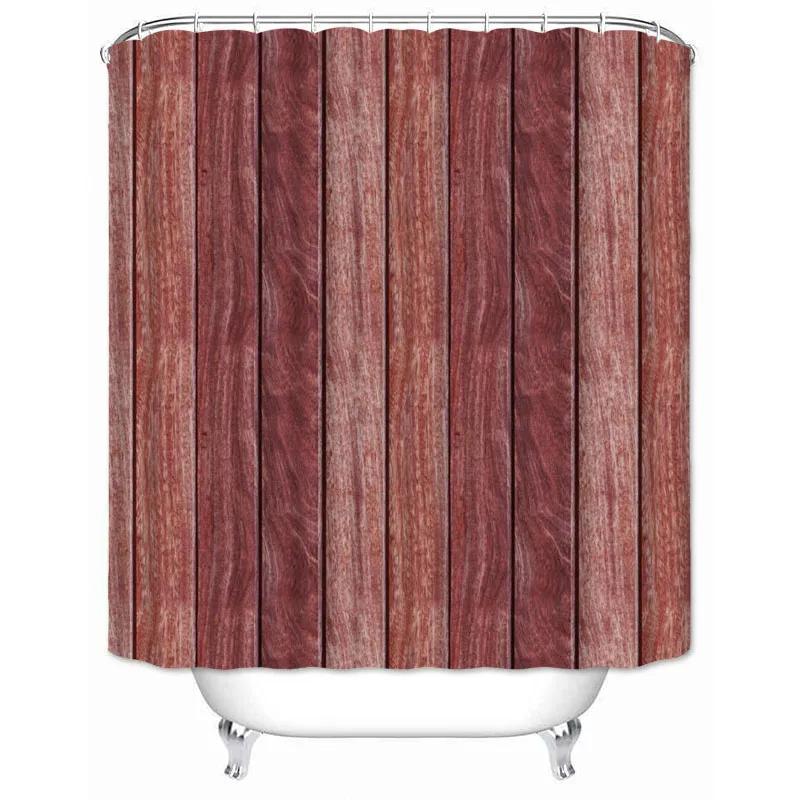 

Rustic Shower Curtain Vintage Vertical Wood Planks Distressed Rustic Hardwood Design Fabric Bathroom Curtains Decor with Hooks W90xH180cm