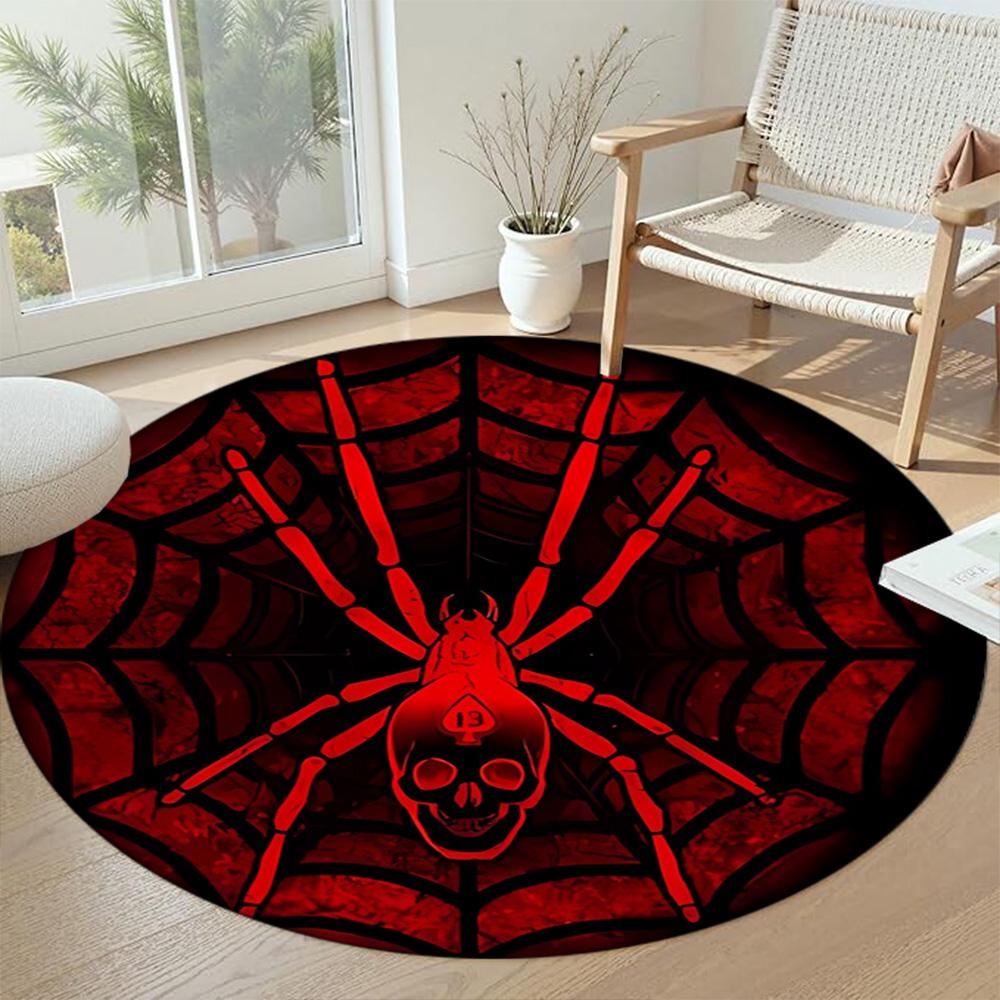 Spider Round Carpet Suitable for Outdoor Decorate room Dormitory Study room Anti-slip Round Rug Anime Office Decor Spiritual Gift