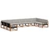 Outdoor Sofa Set with Cushions 10 Pcs Natural and Light Grey