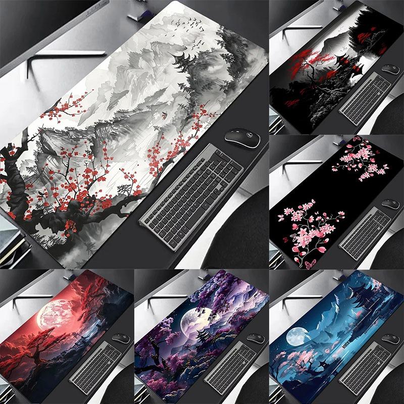 Sakura Scenery Mouse Pad Large AntiSlip Rubber Gaming MousePad Durable Desk Mat Thick Seam Edge Office Gaming Table Carpet