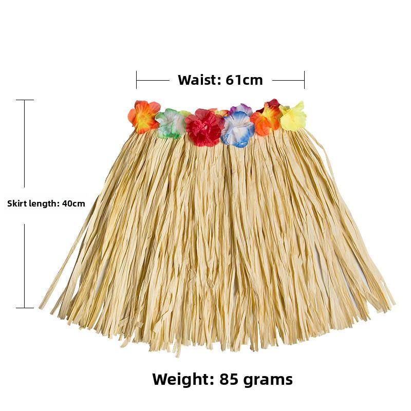 Hawaiian Hula Skirt Artificial Straw Skirt Party Beach Holiday Dress Stage Performance Costume Dress Up Props
