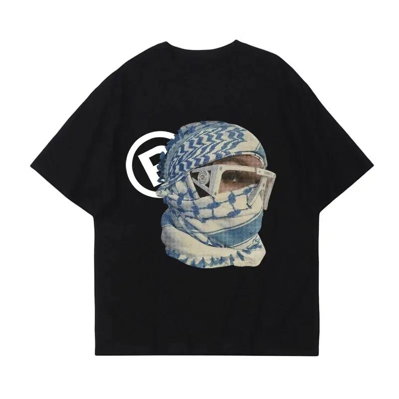 

Punk aesthetic primitive pattern print Y2K Tshirt retro hiphop Tshirt rock goth loose street wear short sleeved T-shirt EMO 4XL