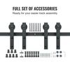 8FT Sliding Barn Door Hardware Kit, 330LBS Heavy Duty Barn Door Track Kit for Double Doors, Fit 3.7-4.3FT Total Wide and 1.3"-1.8" Thick 2 Door Panel,
