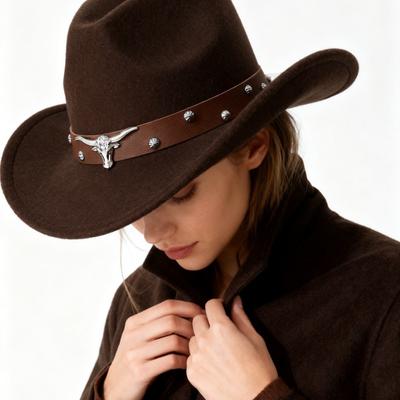 New Western Cowboy Hat, Performance Jazz Hat, Belt Accessory, Felt Hat, Couple's Hat, Trendy