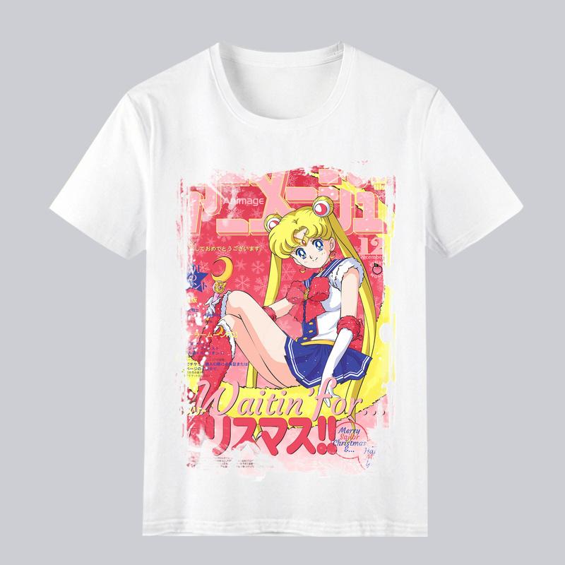 

2026 New Arrival Sailor Moon TShirt Summer Short Sleeve Tee for Unisex Women Loose Fit Cartoon Anime Tops S