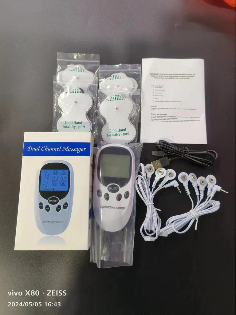 Dual-Hole Electronic Pulse Meridian Massager with Microcurrent