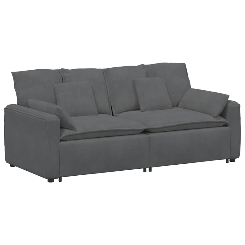 Modular Sofa with Cushions Dark Gray