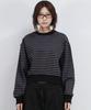 Deumakeu Stripe Crop Sweatshirt - Black
