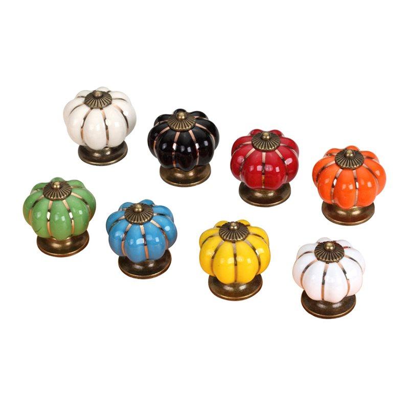 Premium-24Pcs Pumpkin Handles 38Mm Drawer Knobs Cupboard Door Handles Single Hole Cabinet Handles